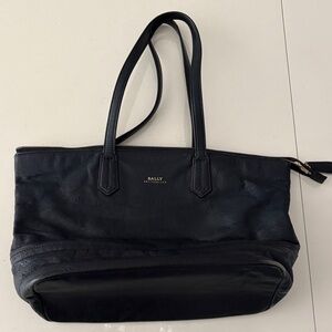 Bally Midnight Black Leather Tote